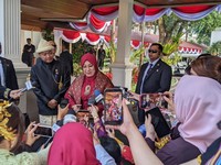 Soraya Hamzah Haz, istri dari almarhum Hamzah Haz, Wakil Presiden ke-9 Republik Indonesia di Istana Merdeka, Jakarta Pusat, Senin (17/8/2026). (CNBC Indonesia/Emir Yanwardhana)