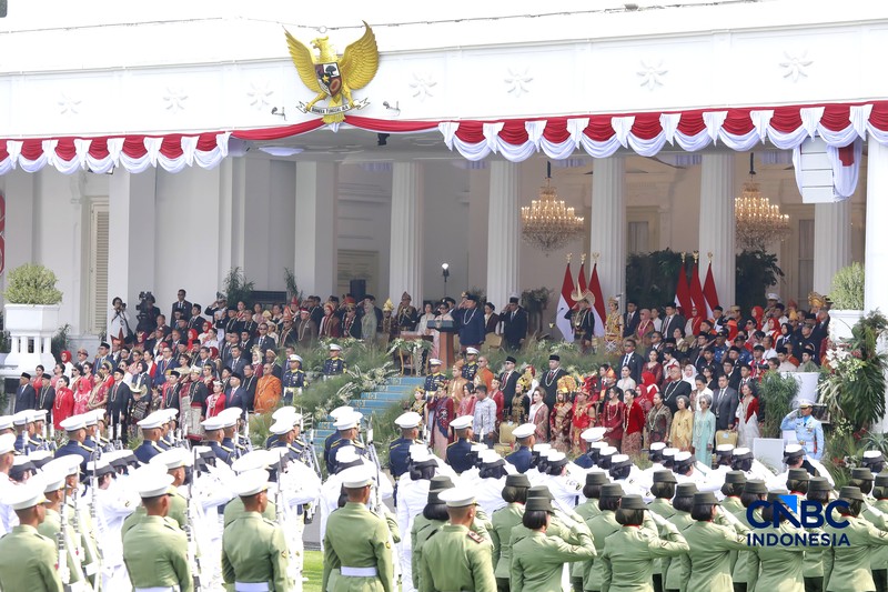 Upacara Peringatan HUT RI ke-81 di Istana Merdeka, Jakarta, Senin (17/8/2026). (CNBC Indonesia/Muhammad Sabki)