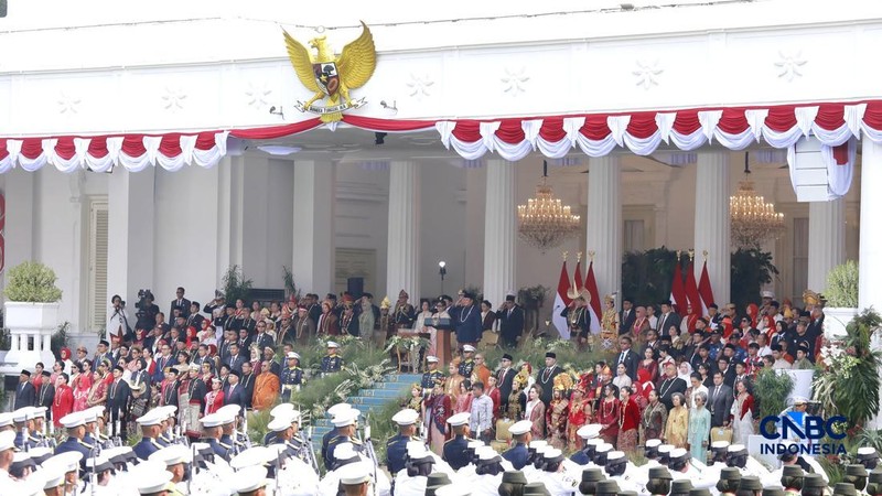 Upacara Peringatan HUT RI ke-81 di Istana Merdeka, Jakarta, Senin (17/8/2026). (CNBC Indonesia/Muhammad Sabki)