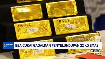Bea Cukai Gagalkan Penyelundupan 22 Kg Emas