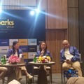 Finance Director Joysparks Group Dedi Wongso (dua dari kiri) dan Direktur Supermarket PT Star Maju Sentosa Meshvara Kanjaya (tiga dari kiri) dalam konferensi pers di Serpong, Selasa (18/8/2026). (CNBC Indonesia/Ferry Sandi)