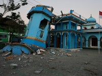 The heavily damaged Nurul Huda mosque following an earthquake in Reok, East Nusa Tenggara province, Indonesia, August 18, 2026. REUTERS/Willy Kurniawan