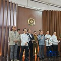 Pengumuman Perpres Ojol di Jakarta, Selasa (18/8/2026). (CNBC Indonesia/Intan Rakhmayanti)