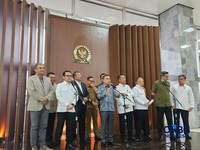 Pengumuman Perpres Ojol di Jakarta, Selasa (18/8/2026). (CNBC Indonesia/Intan Rakhmayanti)