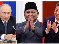Foto kombinasi , Putin, Prabowo, Xi Jinping. (Reuters)