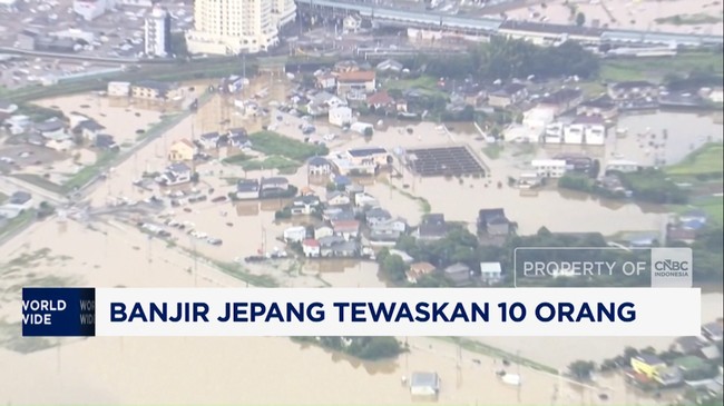 Video: Banjir Jepang Tewaskan 10 Orang, 2.500 Kendaraan Terendam