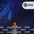 Direktur Jenderal Energi Baru, Terbarukan, dan Konservasi Energi (EBTKE), Eniya Listiani Dewi menyampaikan laporan dalam acara The 12th Indonesia International Geothermal Convention & Exhibition 2026 di Jakarta International Convention Center (JICC),