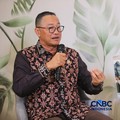 Direktur Utama PT Pertamina Geothermal Energy Tbk (PGEO), Ahmad Yani, saat sesi wawancara di Jakarta International Convention Center (JICC), Senayan, Jakarta, Rabu (19/8/2026). (CNBC Indonesia/Faisal Rahman)