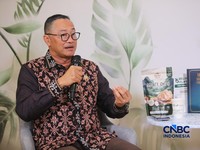 Direktur Utama PT Pertamina Geothermal Energy Tbk (PGEO), Ahmad Yani, saat sesi wawancara di Jakarta International Convention Center (JICC), Senayan, Jakarta, Rabu (19/8/2026). (CNBC Indonesia/Faisal Rahman)