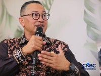 Direktur Utama PT Pertamina Geothermal Energy Tbk (PGEO), Ahmad Yani, saat sesi wawancara di Jakarta International Convention Center (JICC), Senayan, Jakarta, Rabu (19/8/2026). (CNBC Indonesia/Faisal Rahman)