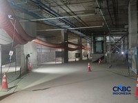 Extended Concourse di bawah perut Bundaran HI terus dikebut dan bakal menjadi penghubung bawah tanah, Rabu (19/8/26). (CNBC Indonesia/Ferry Sandi)