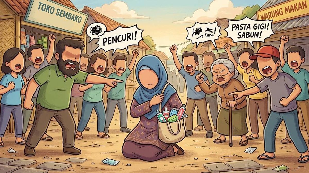 Tragis Seorang Ibu Diamuk Massa Usai Curi Sabun-Pasta Gigi di Tasik
