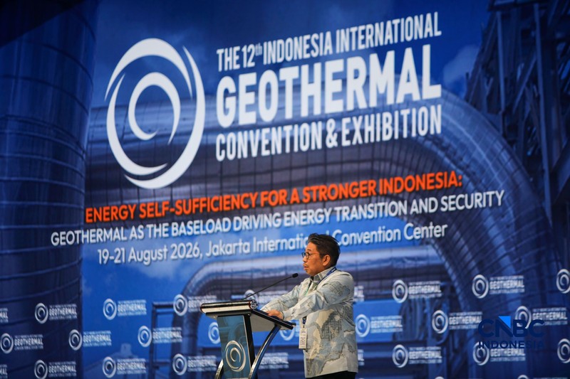 The 12th Indonesia International Geothermal Convention &amp; Exhibition (IIGCE) 2026 resmi memasuki hari pertama pelaksanaan pada Rabu, (19/8/2026), yang berlangsung di Jakarta International Convention Center (JICC/JCC) Senayan, Jakarta. (CNBC Indonesia/Faisal Rahman)