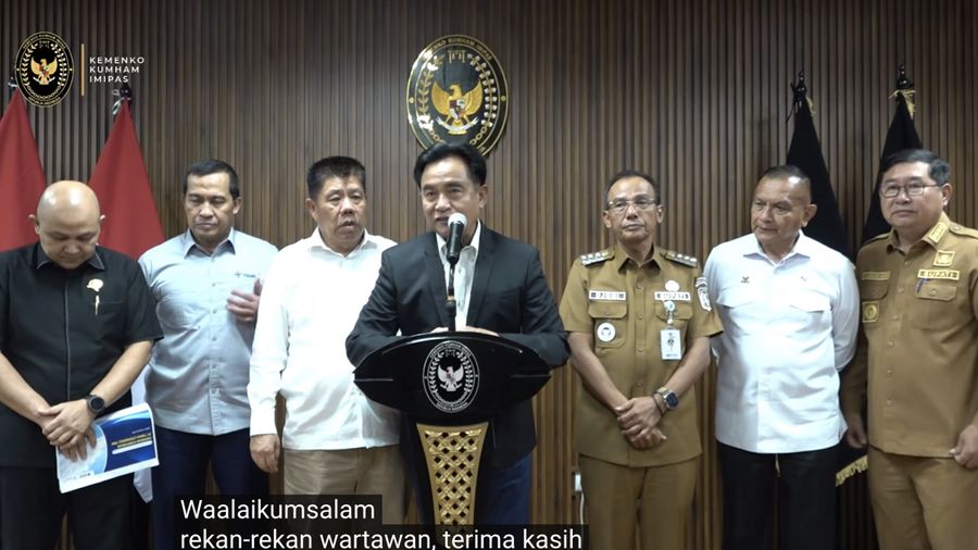 Konferensi Pers Penyelesaian Terpadu Permasalahan Hukum dan Wilayah Operasi PT Timah. (Tangkapan layar youtube)