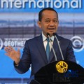 Menteri ESDM, Bahlil Lahadalia menyampaikan laporan dalam acara The 12th Indonesia International Geothermal Convention & Exhibition 2026 di Jakarta International Convention Center (JICC), Senayan, Jakarta, Rabu (19/8/2026). (CNBC Indonesia/Faisal Rah