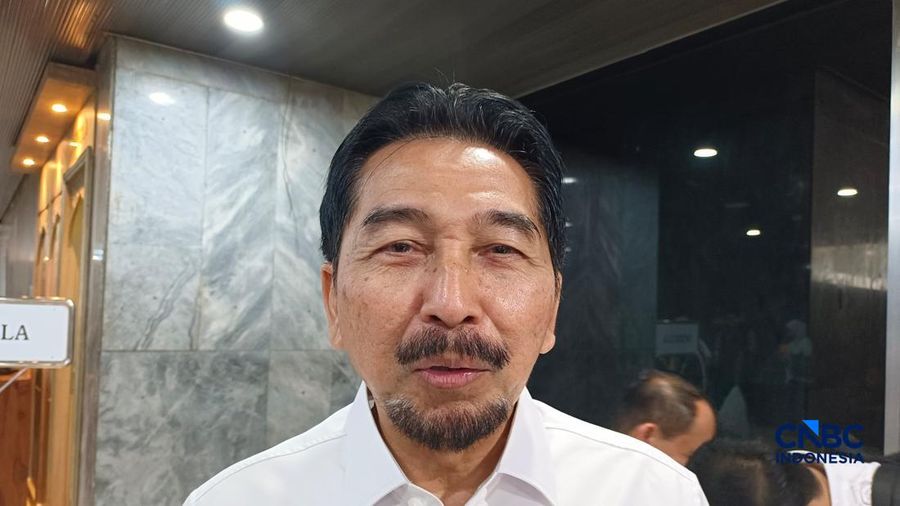 Sekretaris Utama Badan Pangan Nasional (Bapanas) Sarwo Edhy saat ditemui di Kompleks Parlemen, Jakarta, Rabu (19/8/2026). (CNBC Indonesia/Martyasari Rizky)