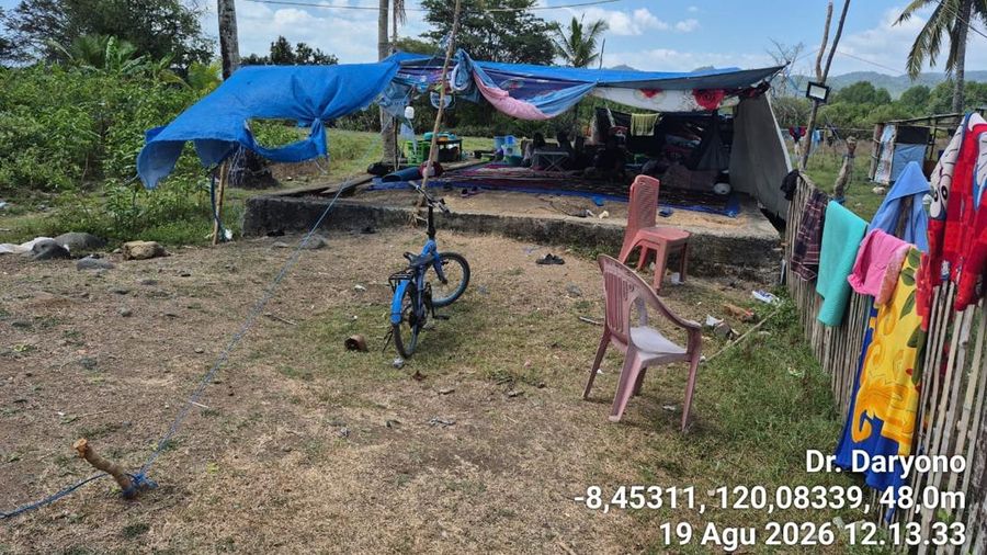 Titik-titik lokasi pengungsian di Ds. Golosepang, Kec. Boleng, Manggarai Barat. (Tangkapan layar X Daryono)