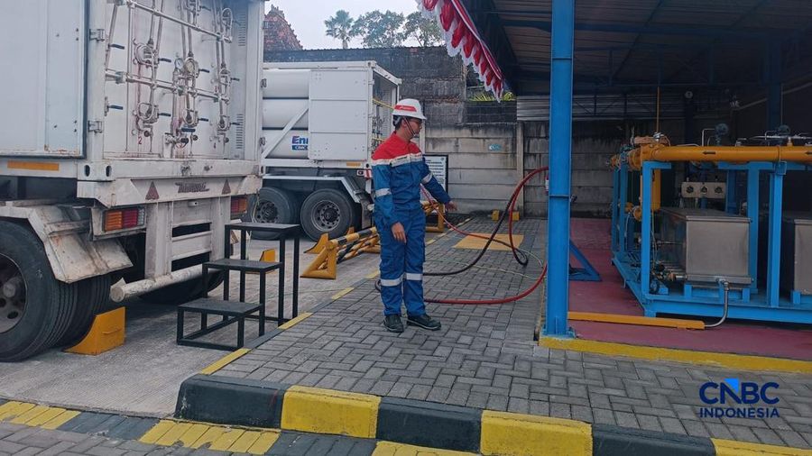 PGN memperluas pemanfaatan CNG baik jaringan gas maupun tabung di Sleman, Yogyakarta, Kamis (20/8/2026). (CNBC Indonesia/Pratama Guitarra)