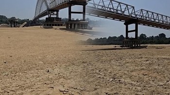 Debit Sungai Barito di Kabupaten Barito Selatan, Kalimantan Tengah, menyusut