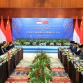 China's Foreign Minister Wang Yi attends a meeting with Indonesian Foreign Minister Sugiono, at the Foreign Ministry in Jakarta, Indonesia, August 21, 2026. REUTERS/Edgar Su