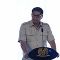 Menteri PKP, Maruarar Sirait menyampaikan sambutan saat groundbreaking hunian terjangkau di kawasan dekat Stasiun Manggarai, Jakarta, Jumat (21/8/2026). (CNBC Indonesia/Faisal Rahman)