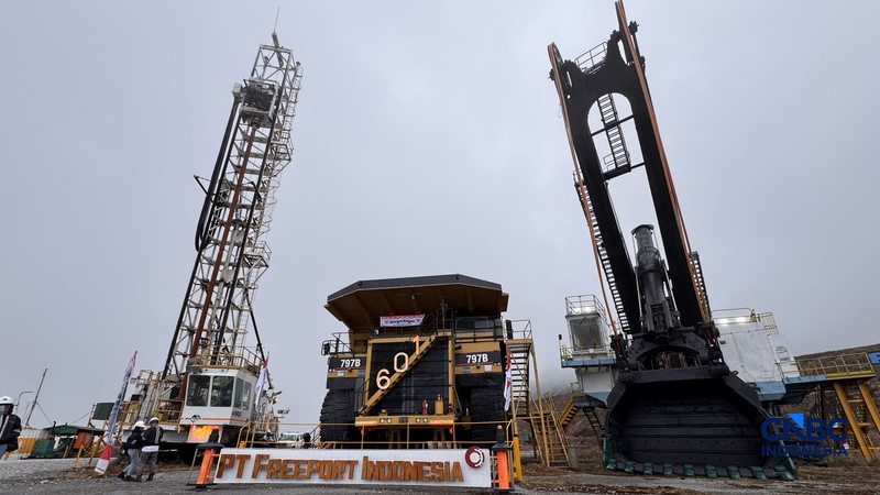 PT Freeport Indonesia (PTFI) memiliki area pertambangan tembaga terbesar di dunia. (CNBC Indonesia/Firda Dwi Muliawati)