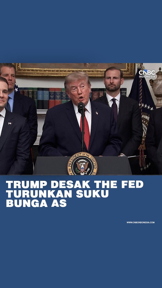 Presiden Donald Trump kembali mengkritik bank sentral Amerika Serikat atau The Fed karena dinilai belum cukup agresif menurunkan suku bunga.