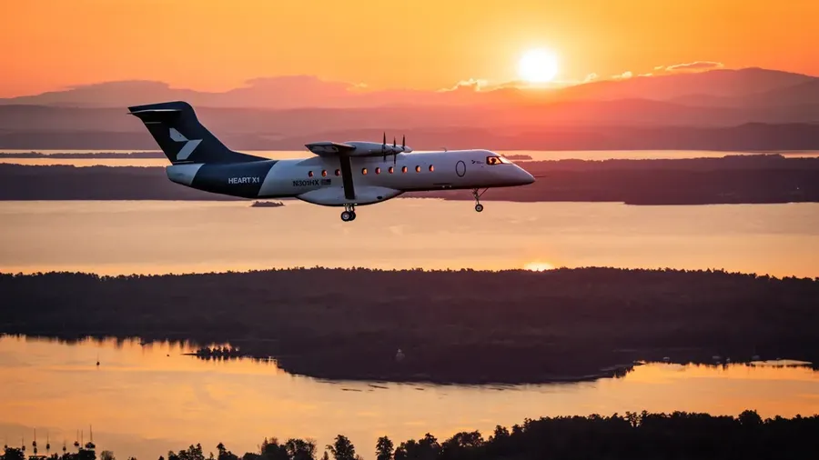 Pesawat demonstrator listrik-baterai X1 buatan Heart Aerospace. (Dok. heartaerospace.com)