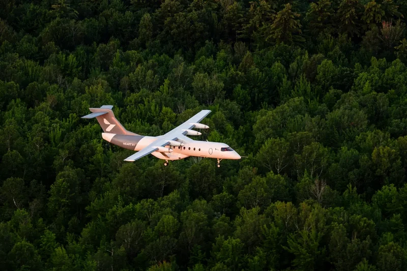 Pesawat demonstrator listrik-baterai X1 buatan Heart Aerospace. (Dok. heartaerospace.com)