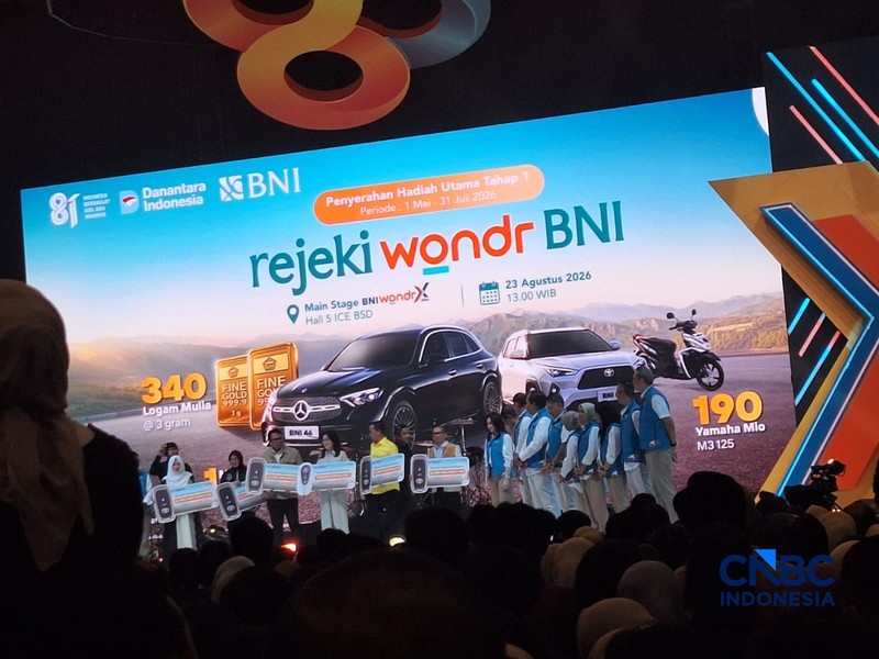 PT Bank Negara Indonesia (Persero) Tbk atau BNI menghadirkan Program Lelang rejeki wondr BNI dalam gelaran BNI wondrX 2026 di ICE BSD, Tangerang, Banten. (CNBC Indonesia/Khoirul Anam)