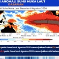 Analisis Anomali Suhu Muka Laut DASARIAN yang dirilis  dalam Analisis Dinamika Atmosfer Dasarian II Agustus 2026 yang dirilis BMKG pada Senin (24/8/2026). (Dok. BMKG)