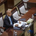 M Sarjito saat menjalani Uji Kelayakan atau Fit and Proper Test sebagai Kepala Eksekutif PengawasBursa Mineraldan Komoditas Strategis sekaligus Anggota Dewan Komisioner Otoritas Jasa Keuangan (OJK) di Gedung DPR/MPR RI, Jakarta, Senin (24/8/2026). (C