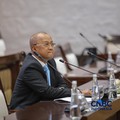M Sarjito saat menjalani Uji Kelayakan atau Fit and Proper Test sebagai Kepala Eksekutif Pengawas Bursa Mineral dan Komoditas Strategis sekaligus Anggota Dewan Komisioner Otoritas Jasa Keuangan (OJK) di Gedung DPR/MPR RI, Jakarta, Senin (24/8/2026).