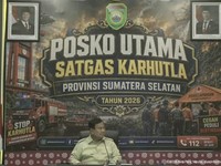 Presiden Prabowo Tiba di Palembang Turun Langsung Tangani Karhutla, Senin (24/8/2026). (Tangkapan layar youtube Setpres RI)