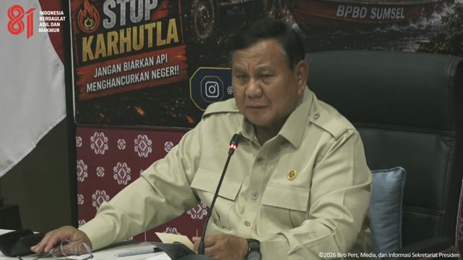 Prabowo Sebut Karhutla Sumatra Selatan Terkendali
