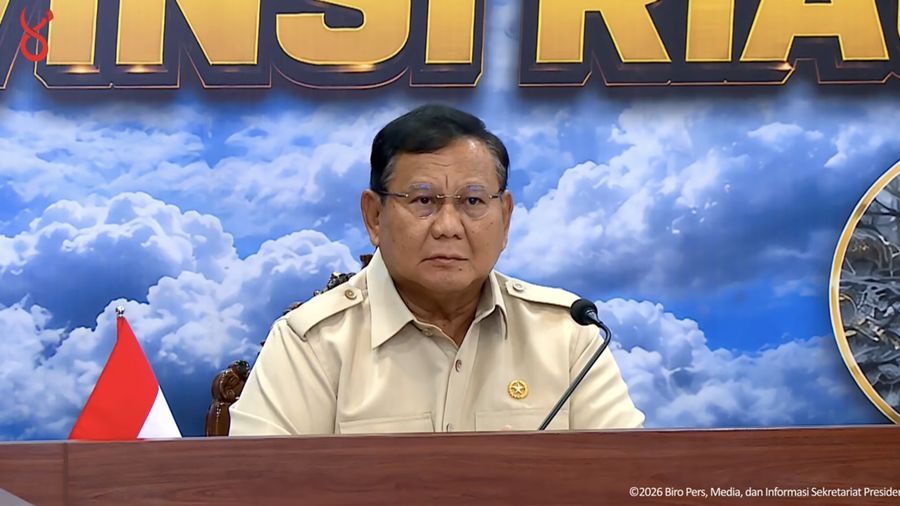 Presiden Prabowo Tiba di Pekanbaru, Turun Langsung Tangani Karhutla, 24 Agustus 2026. (Tangkapan layar youtube Setpres RI)