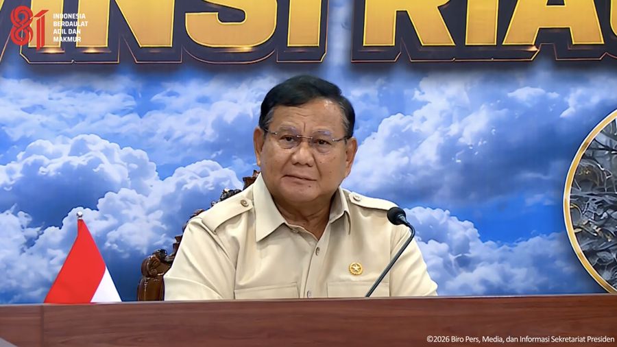 Presiden Prabowo Tiba di Pekanbaru, Turun Langsung Tangani Karhutla, 24 Agustus 2026. (Tangkapan layar youtube Setpres RI)
