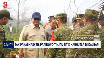 Tak Pakai Masker, Prabowo Tinjau Titik Karhutla di Kalbar