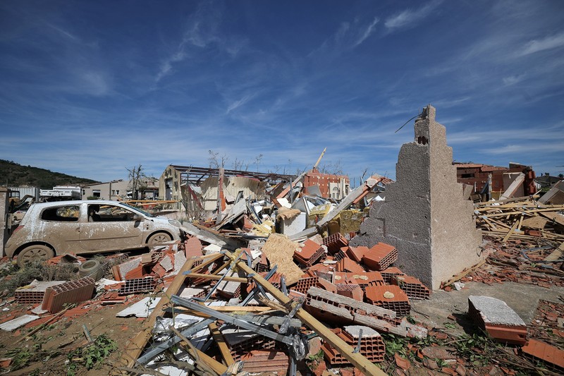 A large tornado moves through Verzeille, France, August 24, 2026, in this screen grab obtained from a social media video. DENIS MARECHAL/via REUTERS  THIS IMAGE HAS BEEN SUPPLIED BY A THIRD PARTY. MANDATORY CREDIT.   Verification: -Location verified by houses, road layout, utility poles and trees that matched archive and satellite imagery -Coordinates: 43.12398050745493, 2.325234124258081 -French meteorological administration issued an alert for thunderstorms in Aude department -Date verified by original file metadata