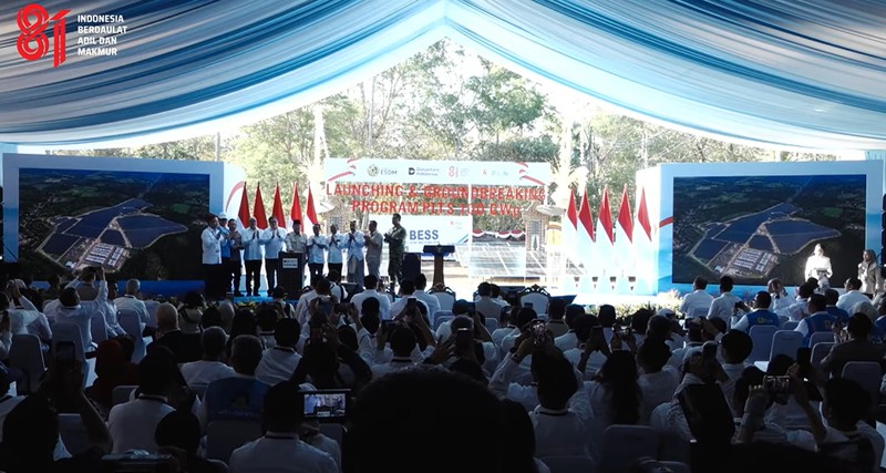 Presiden Prabowo Luncurkan Program PLTS 100 GWp, Kab. Jembrana, 25 Agustus 2026. (Tangkapan Layar Youtube)