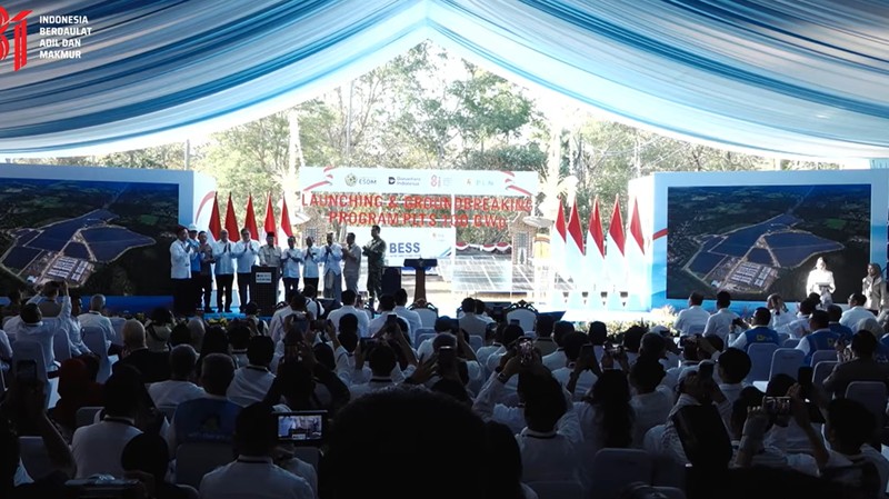 Presiden Prabowo Luncurkan Program PLTS 100 GWp, Kab. Jembrana, 25 Agustus 2026. (Tangkapan Layar Youtube)