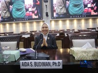 Calon Deputi Gubernur Senior Bank Indonesia (BI), Aida S. Budiman saat menjalani Uji Kelayakan atau Fit and Proper Test di Gedung DPR/MPR RI, Jakarta, Rabu (26/8/2026). (CNBC Indonesia/Faisal Rahman)