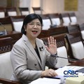 Calon Gubernur Bank Indonesia (BI), Destry Damayanti saat menjalani Uji Kelayakan atau Fit and Proper Test di Gedung DPR/MPR RI, Jakarta, Rabu (26/8/2026). (CNBC Indonesia/Faisal Rahman)
