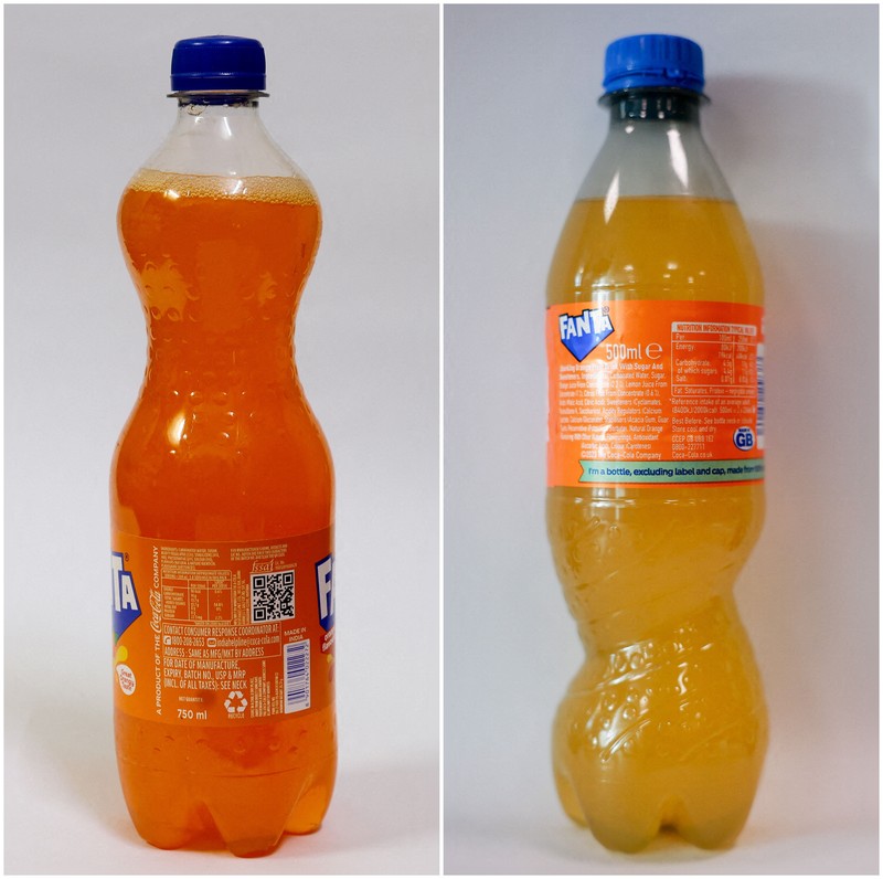 Seorang anak berjalan melewati deretan botol minuman ringan di dalam sebuah supermarket di Mumbai, India, pada 19 Agustus 2026. Foto diambil menggunakan ponsel. (REUTERS/Francis Mascarenhas)