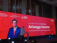 Menteri Koordinator bidang Perekonomian Airlangga Hartarto bersama Menteri Perdagangan Budi Santoso saat konferensi pers di Swissotel PIK Avenue, Jakarta, Rabu (26/8/2026). (CNBC Indonesia/Martyasari Rizky)