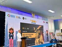 Menteri Pelindungan Pekerja Migran Indonesia (P2MI) Mukhtarudin saat kick off SMK Go Global di Jakarta, Rabu (26/8/2026). (CNBC Indonesia/Elga Nurmutia)