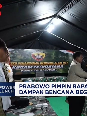 Tiba di NTT, Prabowo Pimpin Rapat Penanganan Dampak Bencana