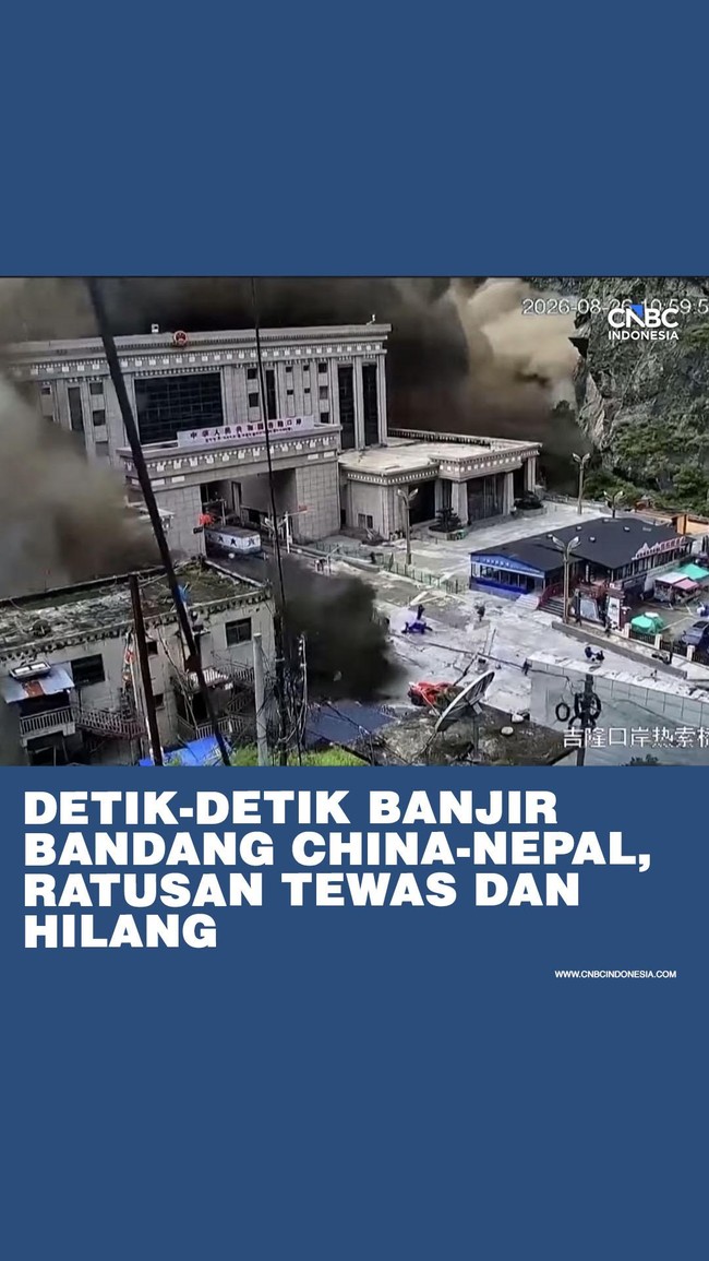 Video yang telah diverifikasi menunjukkan puluhan orang terseret arus di kawasan perbatasan Nepal-Tibet. Otoritas memperkirakan jumlah korban masih dapat bertambah karena dampak banjir dan longsor yang cukup besar.