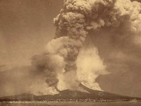 Gunung Krakatau meletus tahun 1883. (Dok. Histority)