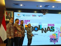 Konferensi pers Kick Off Road to Harbolnas 2026 di Auditorium Kemendag, Jakarta, Kamis (27/8/2026). (CNBC Indonesia/Martyasari Rizky)